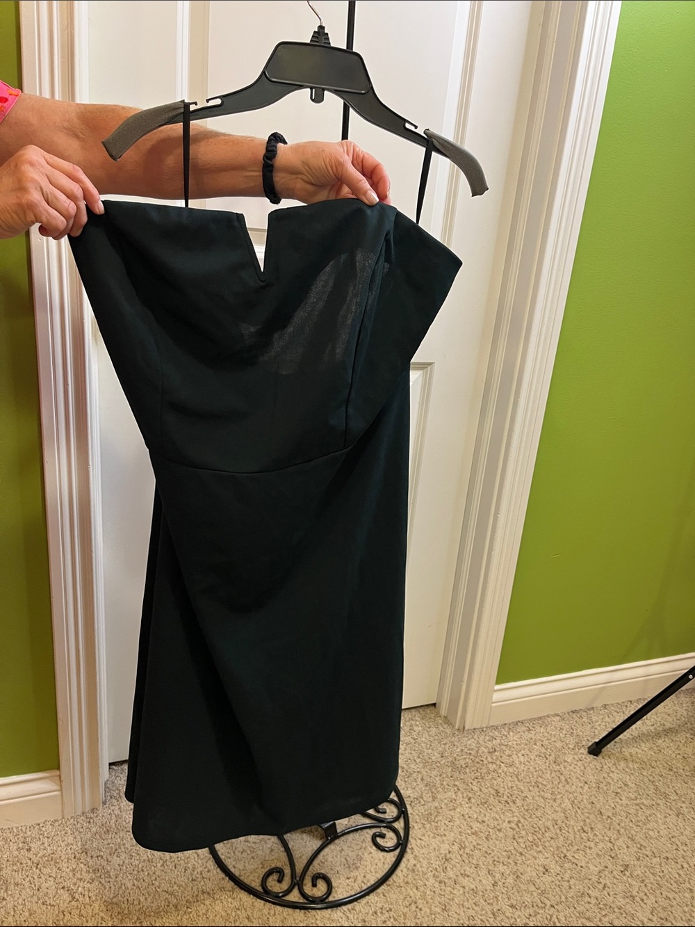 NWT BloomChic 22-24 Strapless Hunter Green Midi Sheath Dress
